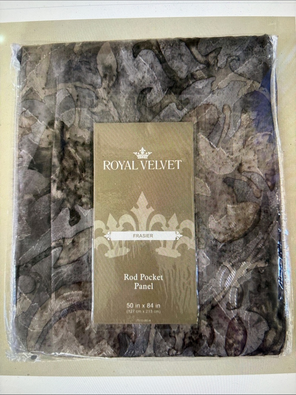 Royal Velvet Frasier Sheer Rod Pocket Panel - Techno Gray JCP 50 x 84 - New